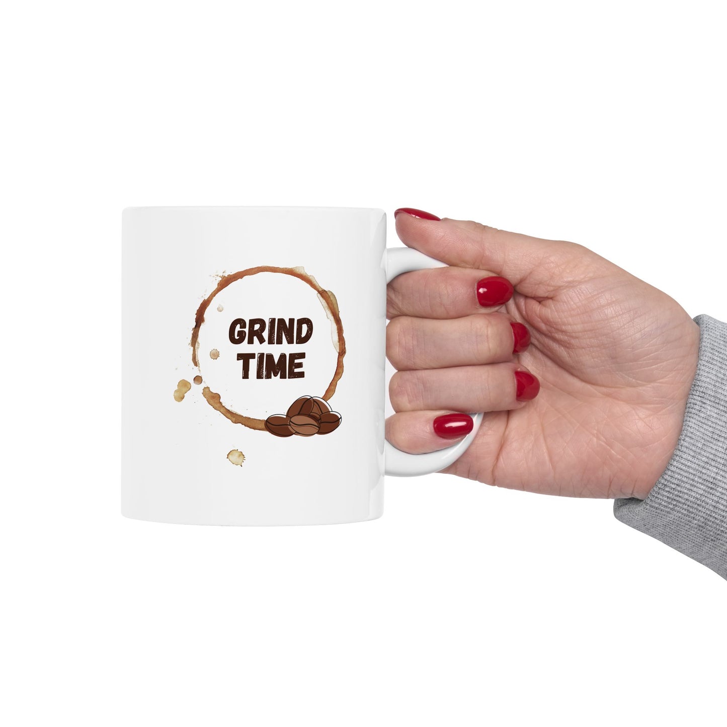 Grind Time Ceramic Mug, 11oz
