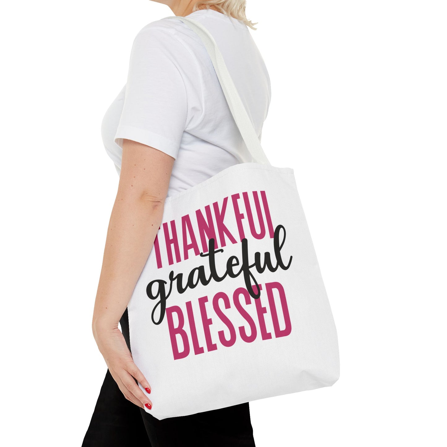 Thankful-Grateful-Blessed Tote Bag