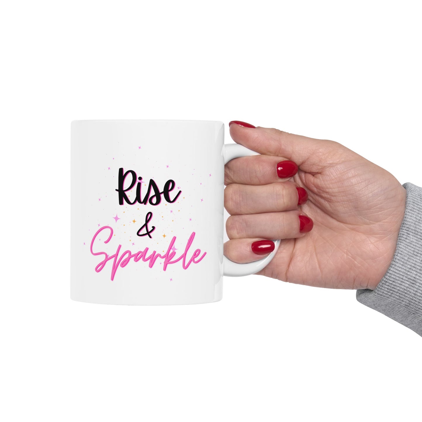Rise & Sparkle Ceramic Mug, 11oz