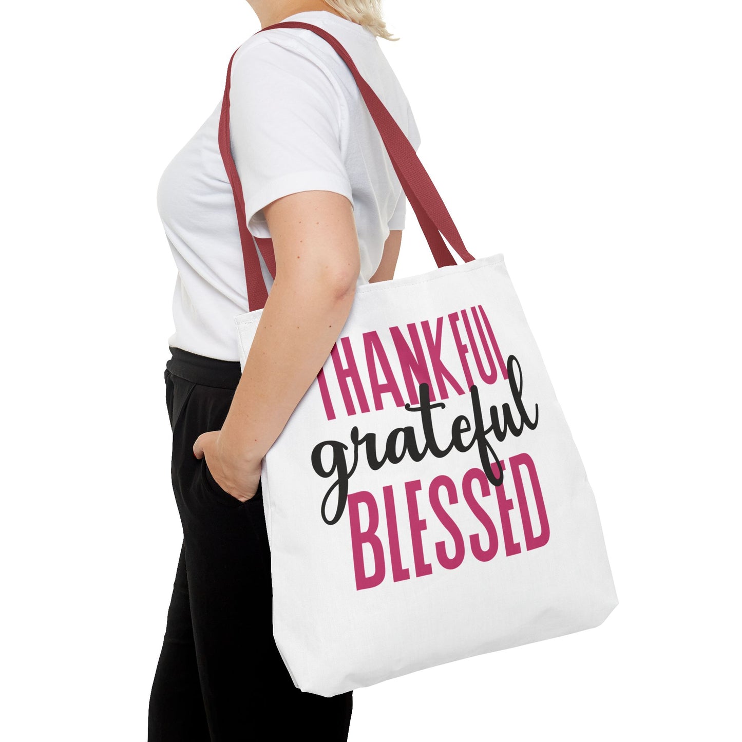 Thankful-Grateful-Blessed Tote Bag