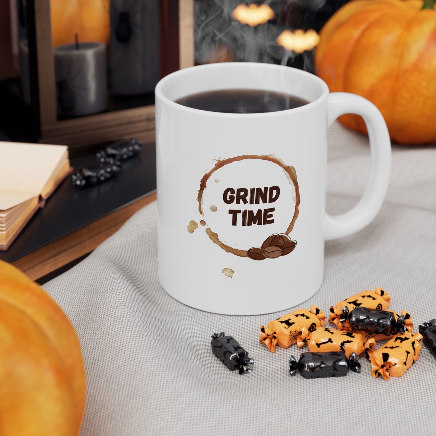 Grind Time Ceramic Mug, 11oz