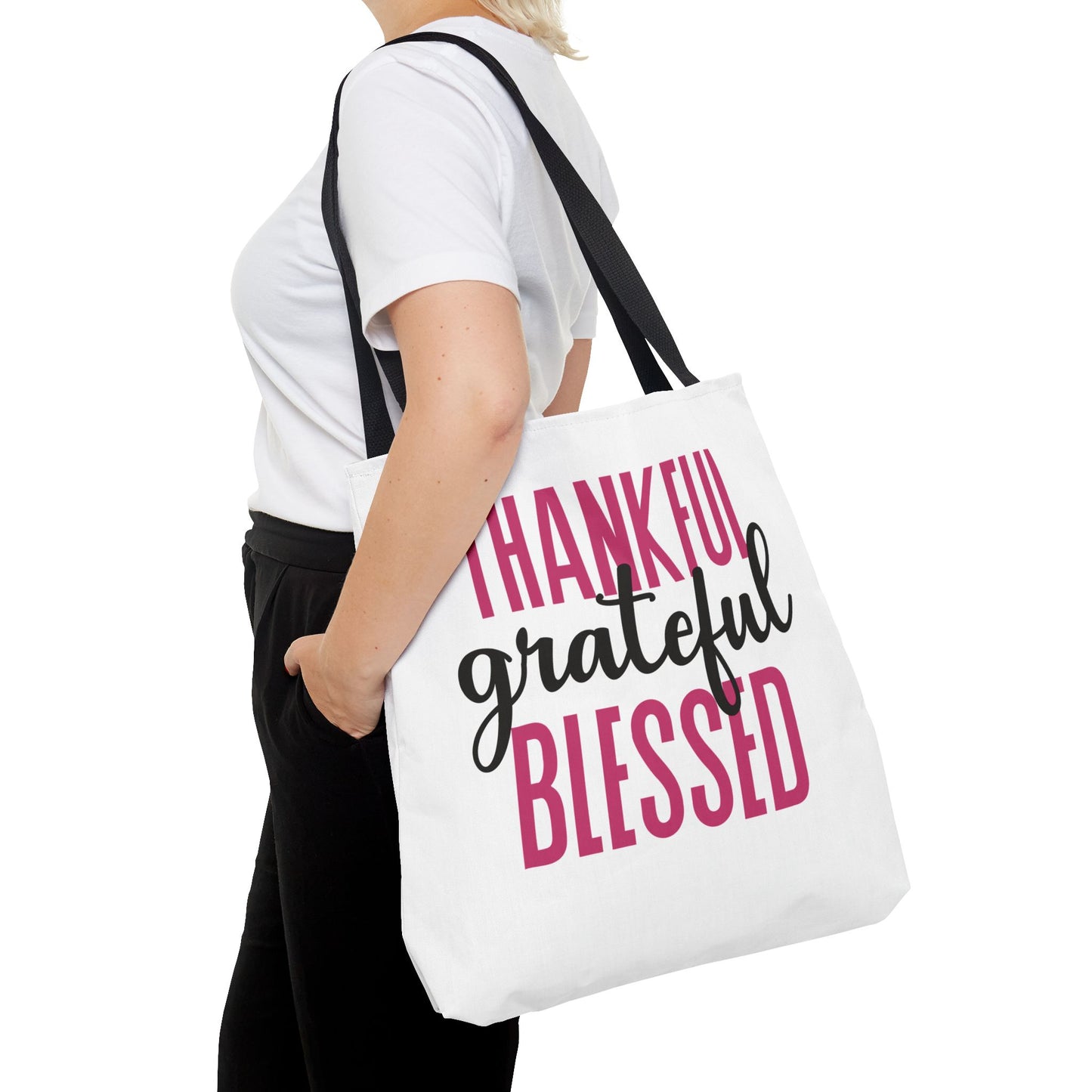 Thankful-Grateful-Blessed Tote Bag