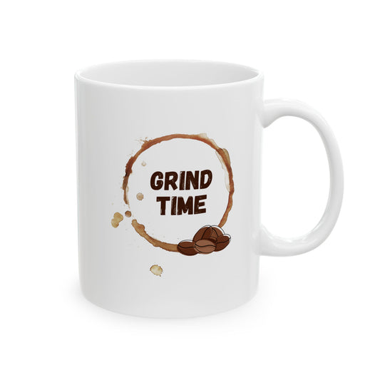 Grind Time Ceramic Mug, 11oz