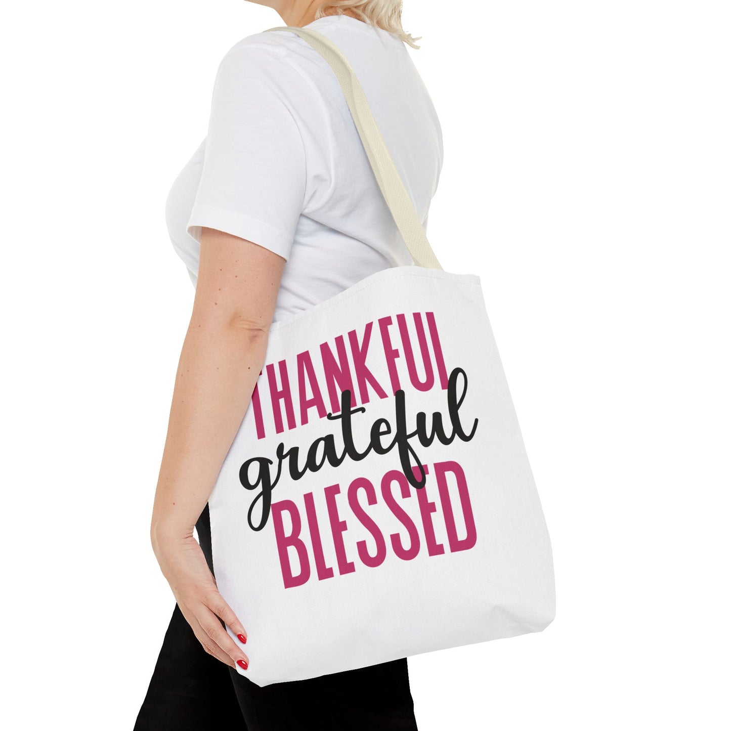 Thankful-Grateful-Blessed Tote Bag