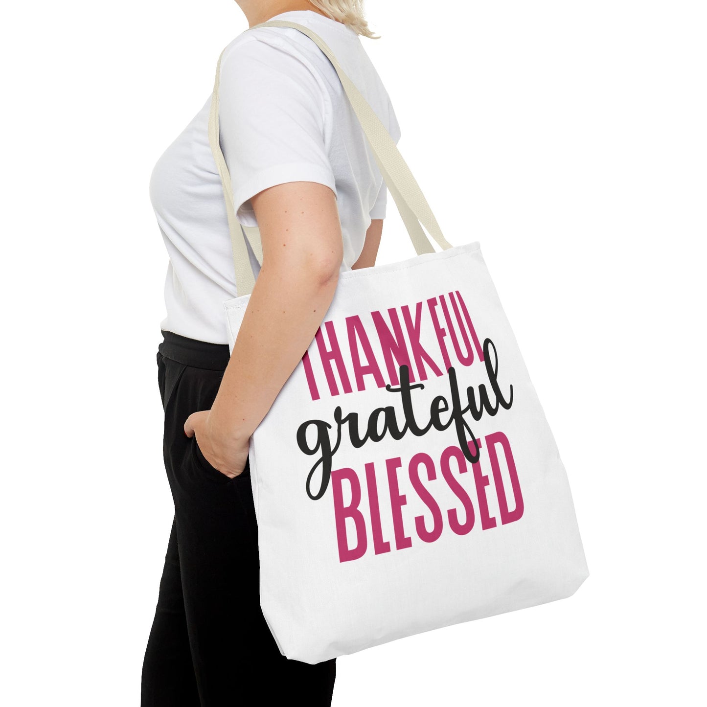Thankful-Grateful-Blessed Tote Bag