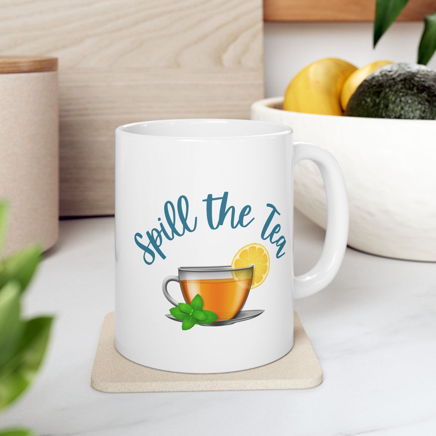Spill the Tea Ceramic Mug, 11oz