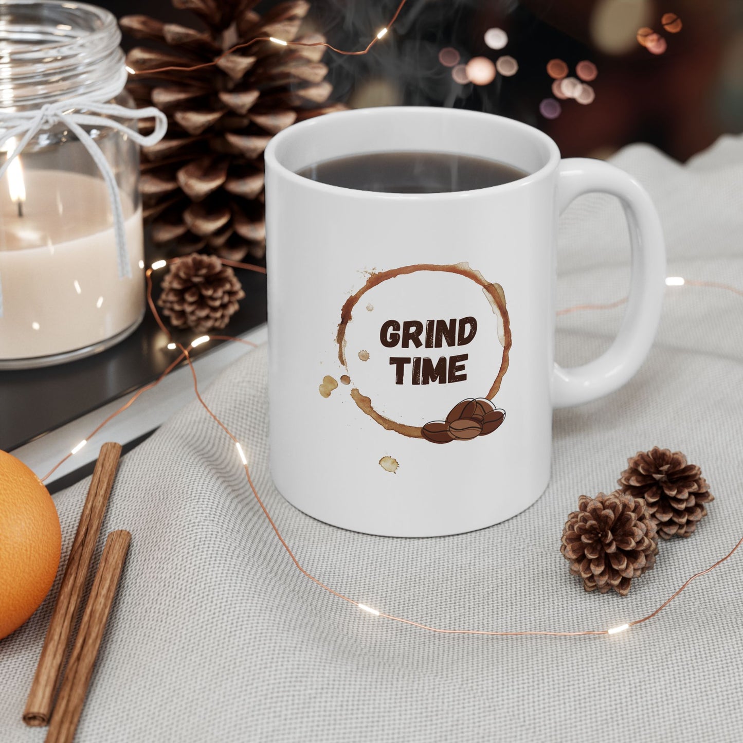 Grind Time Ceramic Mug, 11oz