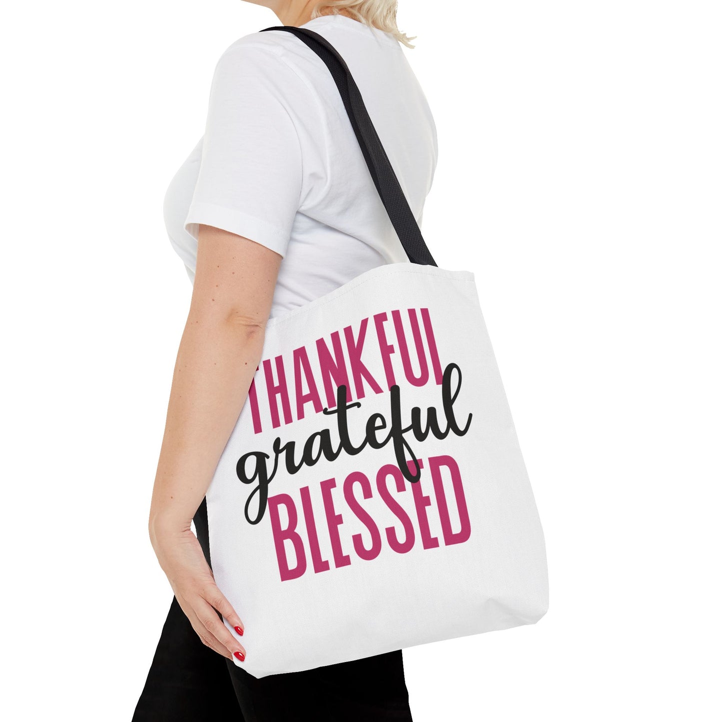 Thankful-Grateful-Blessed Tote Bag